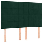 Boxspringbett mit Matratze & LED Dunkelgrün 140x190 cm Samt