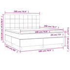 Boxspringbett mit Matratze & LED Dunkelgrau 180x200 cm Samt