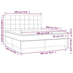 Boxspringbett mit Matratze & LED Schwarz 180x200 cm Samt