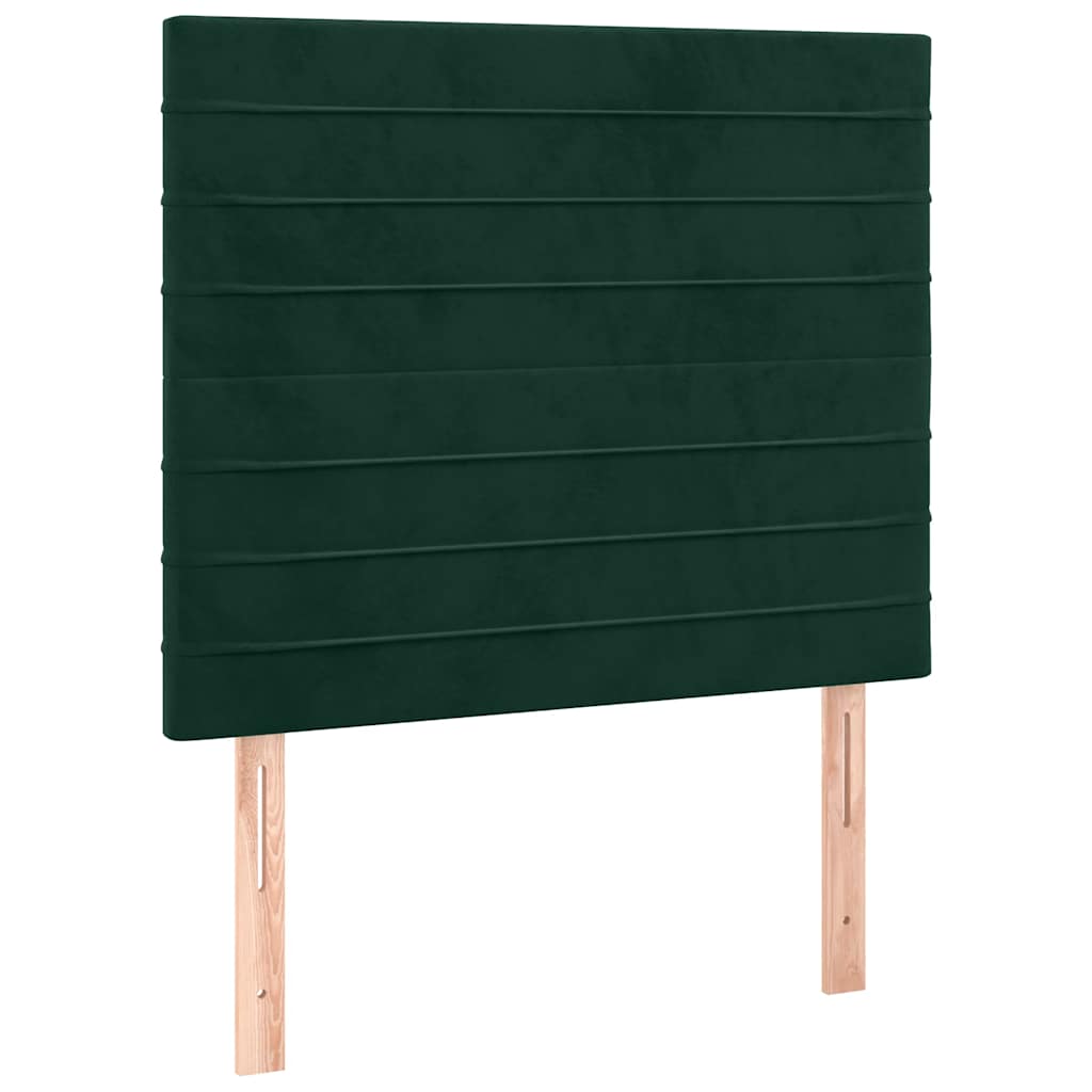 Boxspringbett mit Matratze & LED Dunkelgrün 80x200 cm Samt
