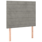Boxspringbett mit Matratze & LED Hellgrau 90x190 cm Samt
