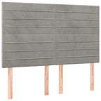 Boxspringbett mit Matratze & LED Hellgrau 140x190 cm Samt