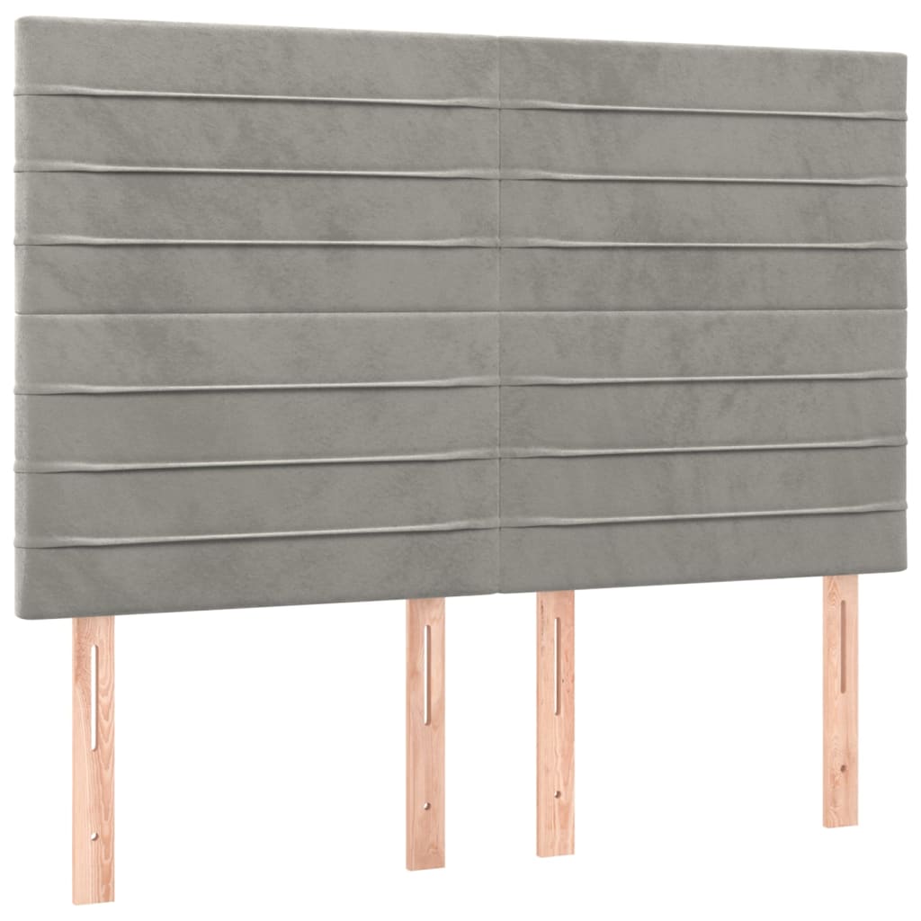 Boxspringbett mit Matratze & LED Hellgrau 140x200 cm Samt