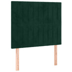 Boxspringbett mit Matratze & LED Dunkelgrün 80x200 cm Samt