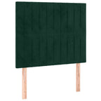Boxspringbett mit Matratze & LED Dunkelgrün 100x200 cm Samt