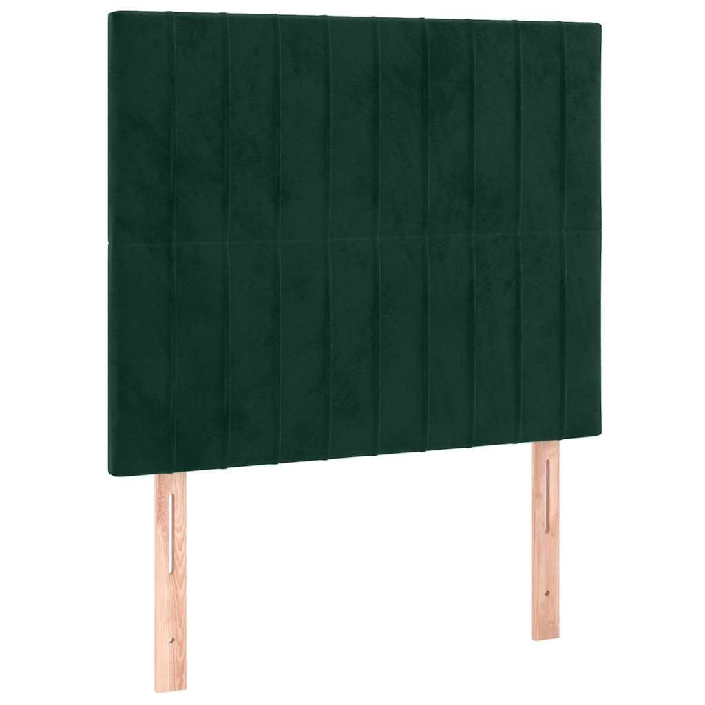 Boxspringbett mit Matratze & LED Dunkelgrün 100x200 cm Samt