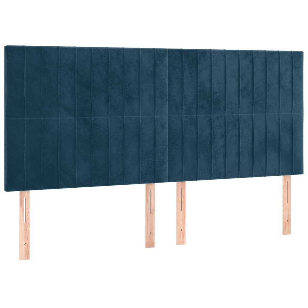 Boxspringbett mit Matratze & LED Dunkelblau 160x200 cm Samt