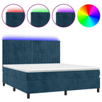 Boxspringbett mit Matratze & LED Dunkelblau 180x200 cm Samt