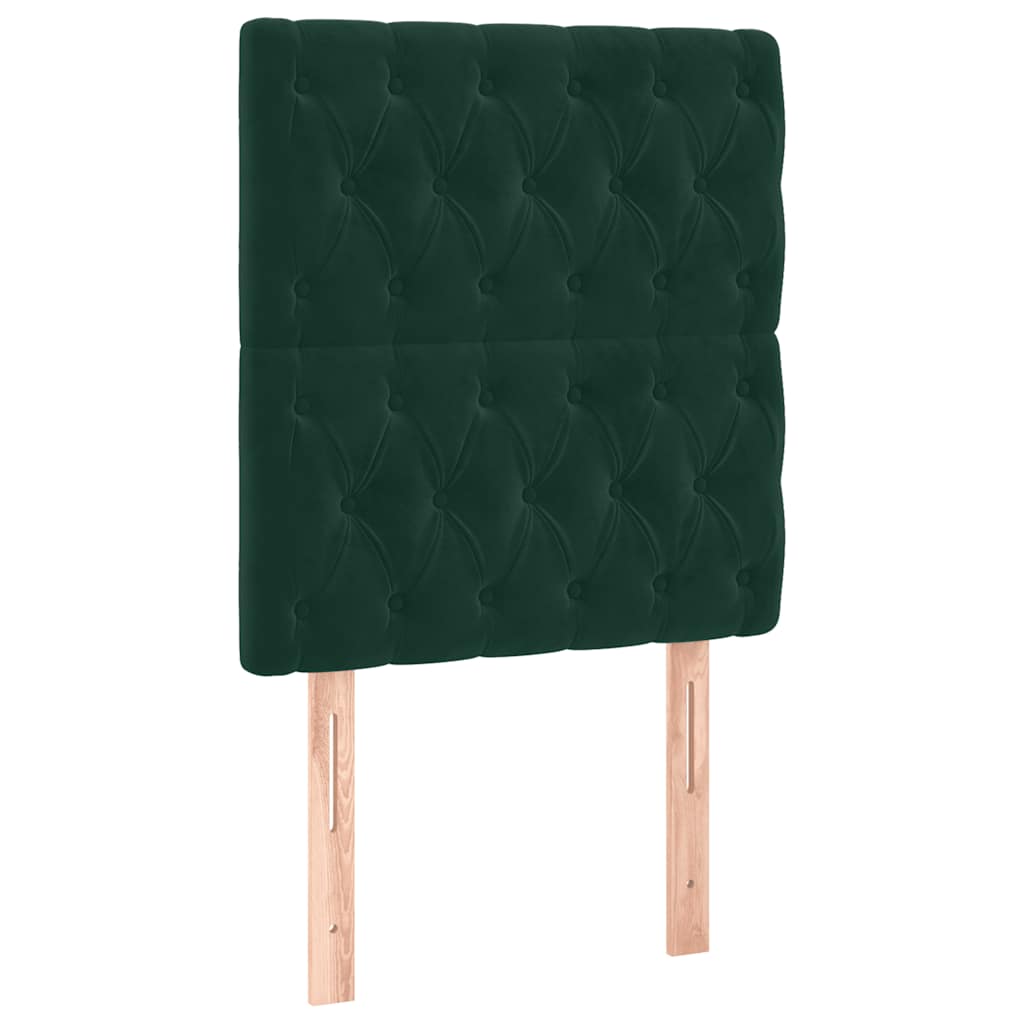 Boxspringbett mit Matratze & LED Dunkelgrün 80x200 cm Samt