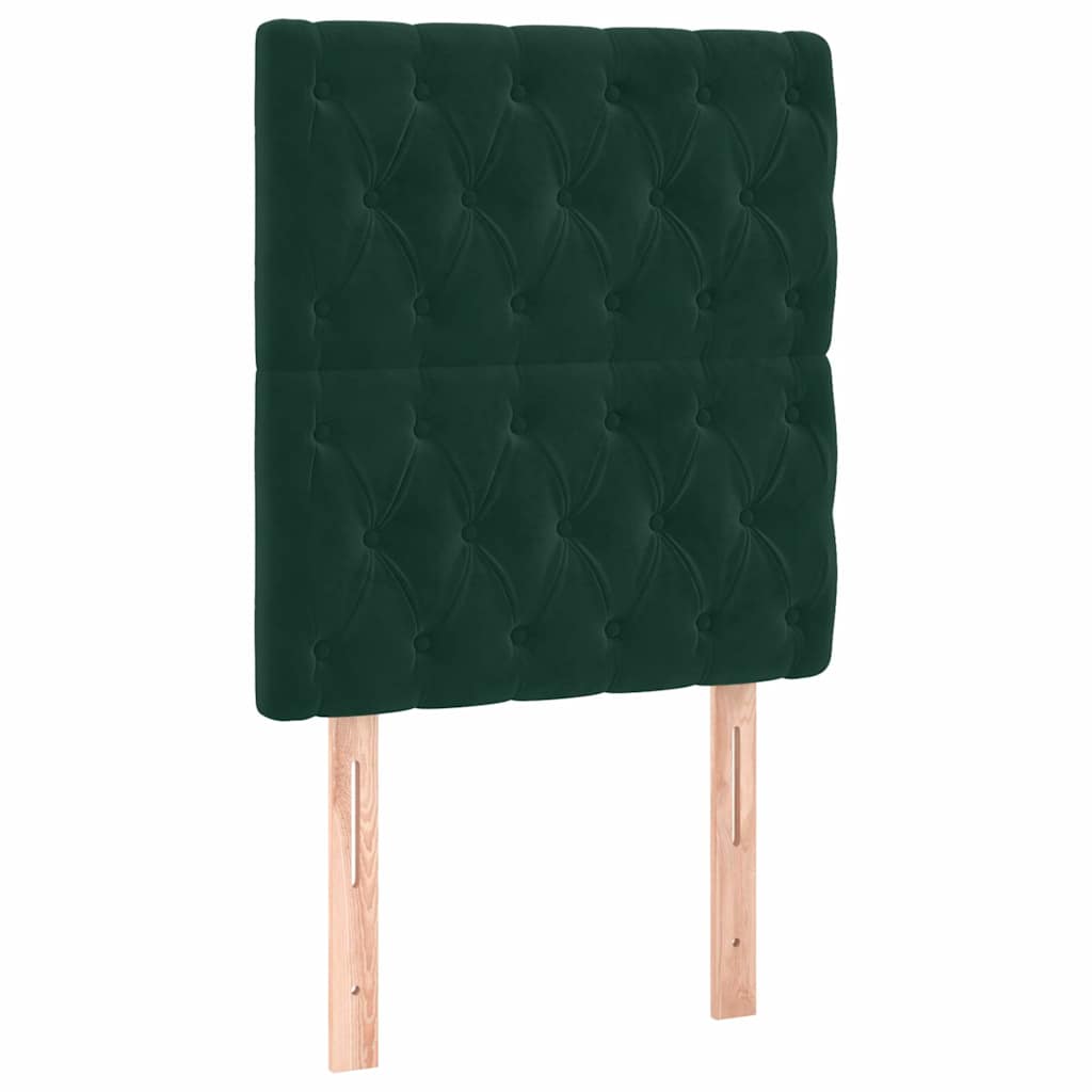 Boxspringbett mit Matratze & LED Dunkelgrün 90x190 cm Samt