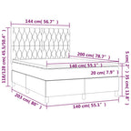 Boxspringbett mit Matratze & LED Dunkelgrün 140x200 cm Samt