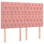 Boxspringbett mit Matratze & LED Rosa 140x200 cm Samt