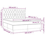 Boxspringbett mit Matratze & LED Rosa 160x200 cm Samt