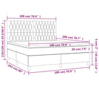 Boxspringbett mit Matratze & LED Hellgrau 180x200 cm Samt