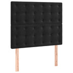 Boxspringbett mit Matratze & LED Schwarz 80x200 cm Samt