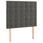Boxspringbett mit Matratze & LED Dunkelgrau 90x190 cm Samt