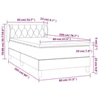 Boxspringbett mit Matratze Taupe 80x200 cm Stoff
