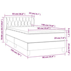 Boxspringbett mit Matratze Dunkelgrau 90x190 cm Stoff