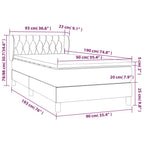Boxspringbett mit Matratze Blau 90x190 cm Stoff