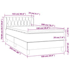 Boxspringbett mit Matratze Blau 100x200 cm Stoff