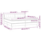 Boxspringbett mit Matratze Dunkelgrau 200x200 cm Stoff