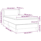 Boxspringbett mit Matratze Creme 100x200 cm Kunstleder