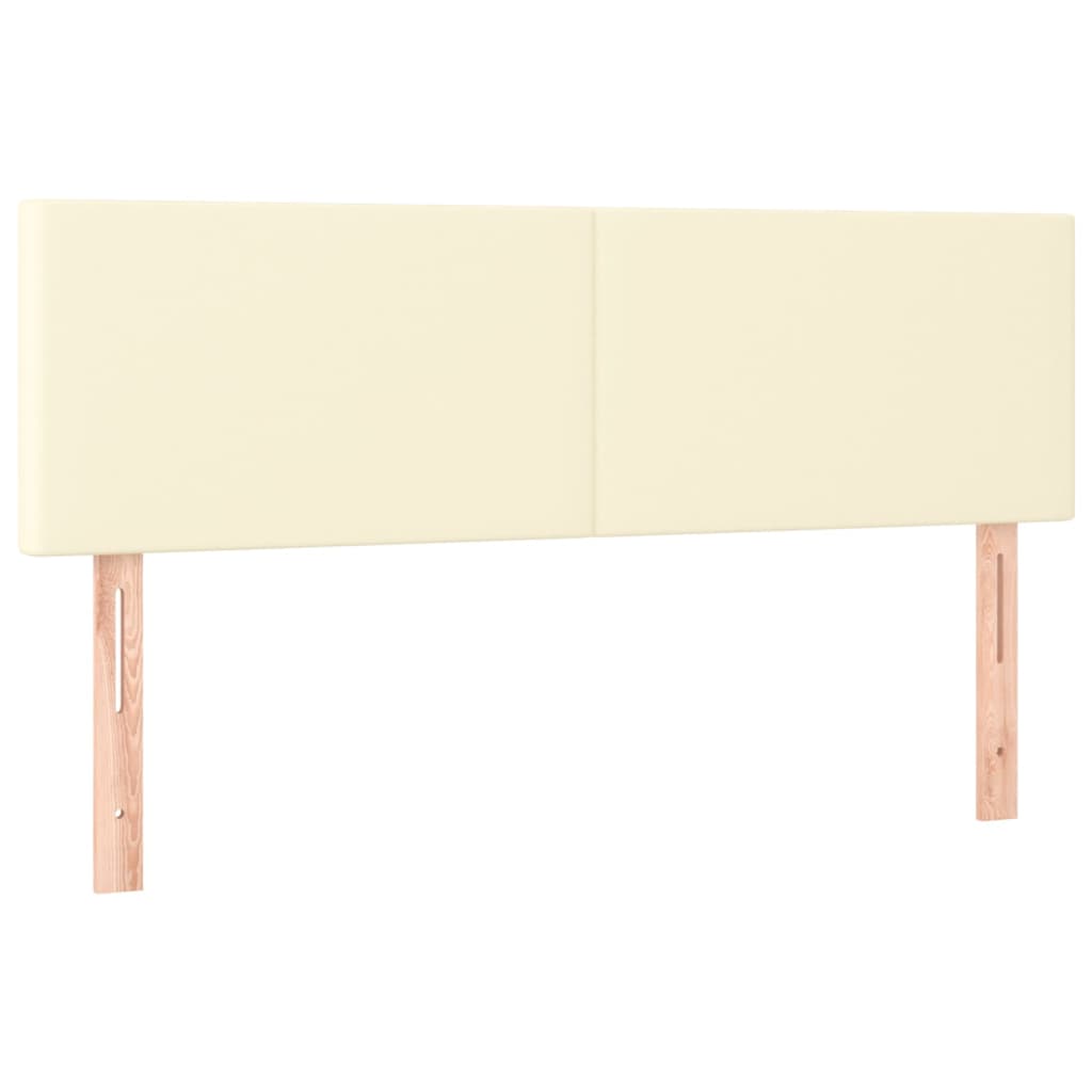Boxspringbett mit Matratze Creme 140x190 cm Kunstleder