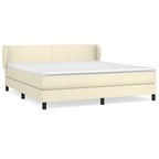Boxspringbett mit Matratze Creme 180x200 cm Kunstleder