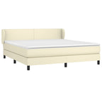 Boxspringbett mit Matratze Creme 180x200 cm Kunstleder