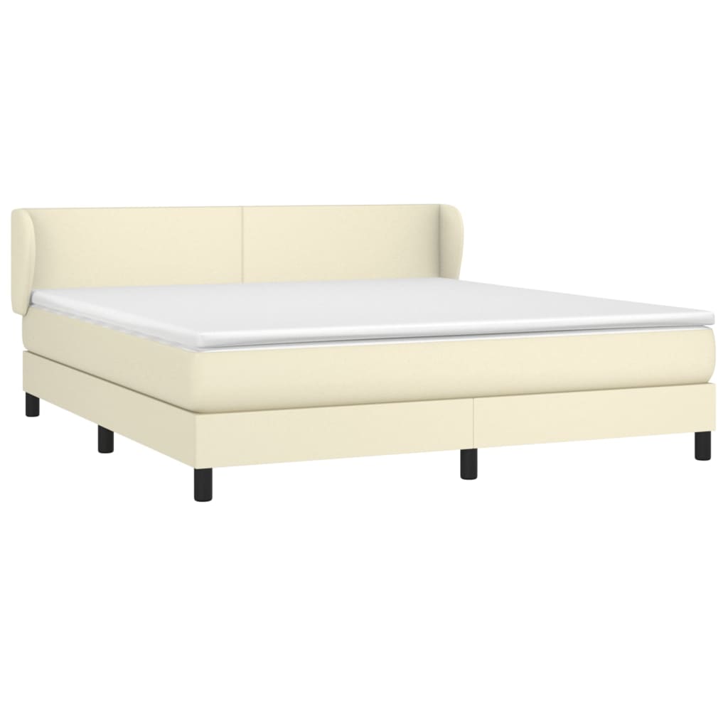 Boxspringbett mit Matratze Creme 180x200 cm Kunstleder