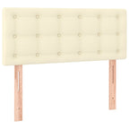 Boxspringbett mit Matratze Creme 80x200 cm Kunstleder
