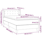 Boxspringbett mit Matratze Creme 80x200 cm Kunstleder