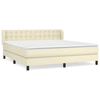 Boxspringbett mit Matratze Creme 160x200 cm Kunstleder