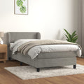 Boxspringbett mit Matratze Hellgrau 80x200 cm Samt