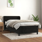 Boxspringbett mit Matratze Schwarz 90x190 cm Samt