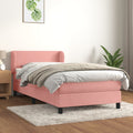 Boxspringbett mit Matratze Rosa 90x200 cm Samt