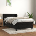 Boxspringbett mit Matratze Schwarz 80x200 cm Samt