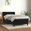 Boxspringbett mit Matratze Schwarz 90x190 cm Samt