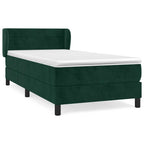 Boxspringbett mit Matratze Dunkelgrün 80x200 cm Samt