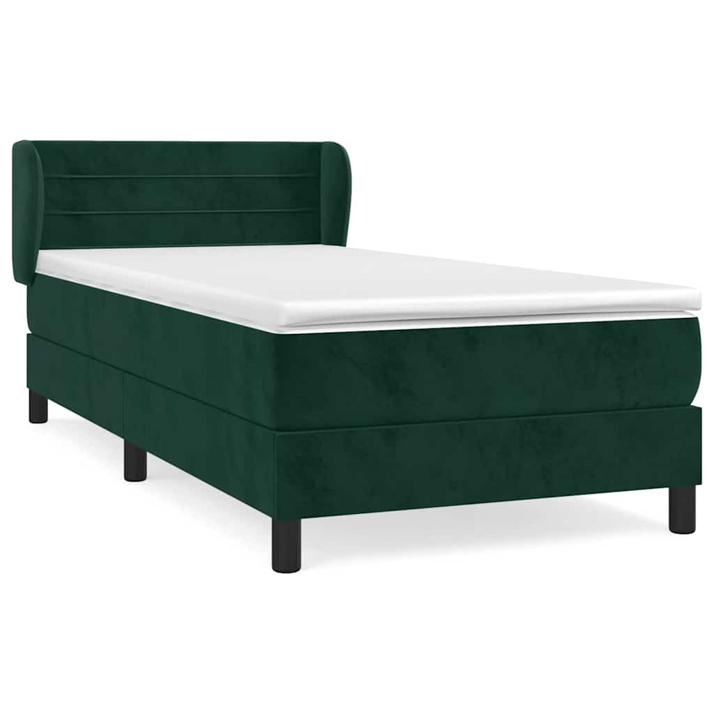 Boxspringbett mit Matratze Dunkelgrün 80x200 cm Samt