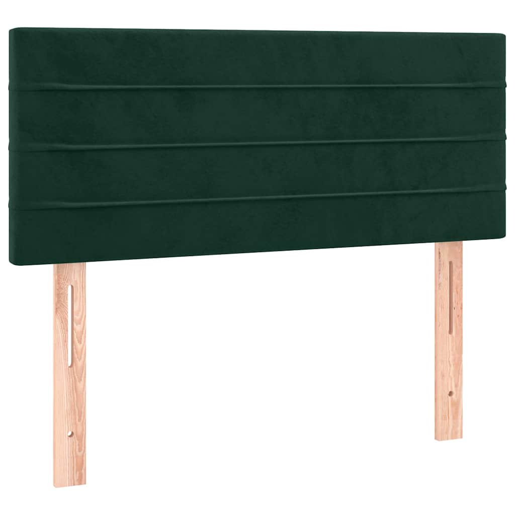 Boxspringbett mit Matratze Dunkelgrün 80x200 cm Samt