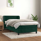 Boxspringbett mit Matratze Dunkelgrün 90x200 cm Samt