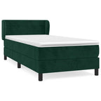 Boxspringbett mit Matratze Dunkelgrün 100x200 cm Samt