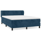 Boxspringbett mit Matratze Dunkelblau 140x200 cm Samt