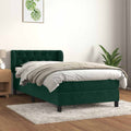 Boxspringbett mit Matratze Dunkelgrün 80x200 cm Samt