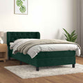 Boxspringbett mit Matratze Dunkelgrün 90x200 cm Samt