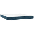 Boxspringbett mit Matratze Dunkelblau 160x200 cm Samt