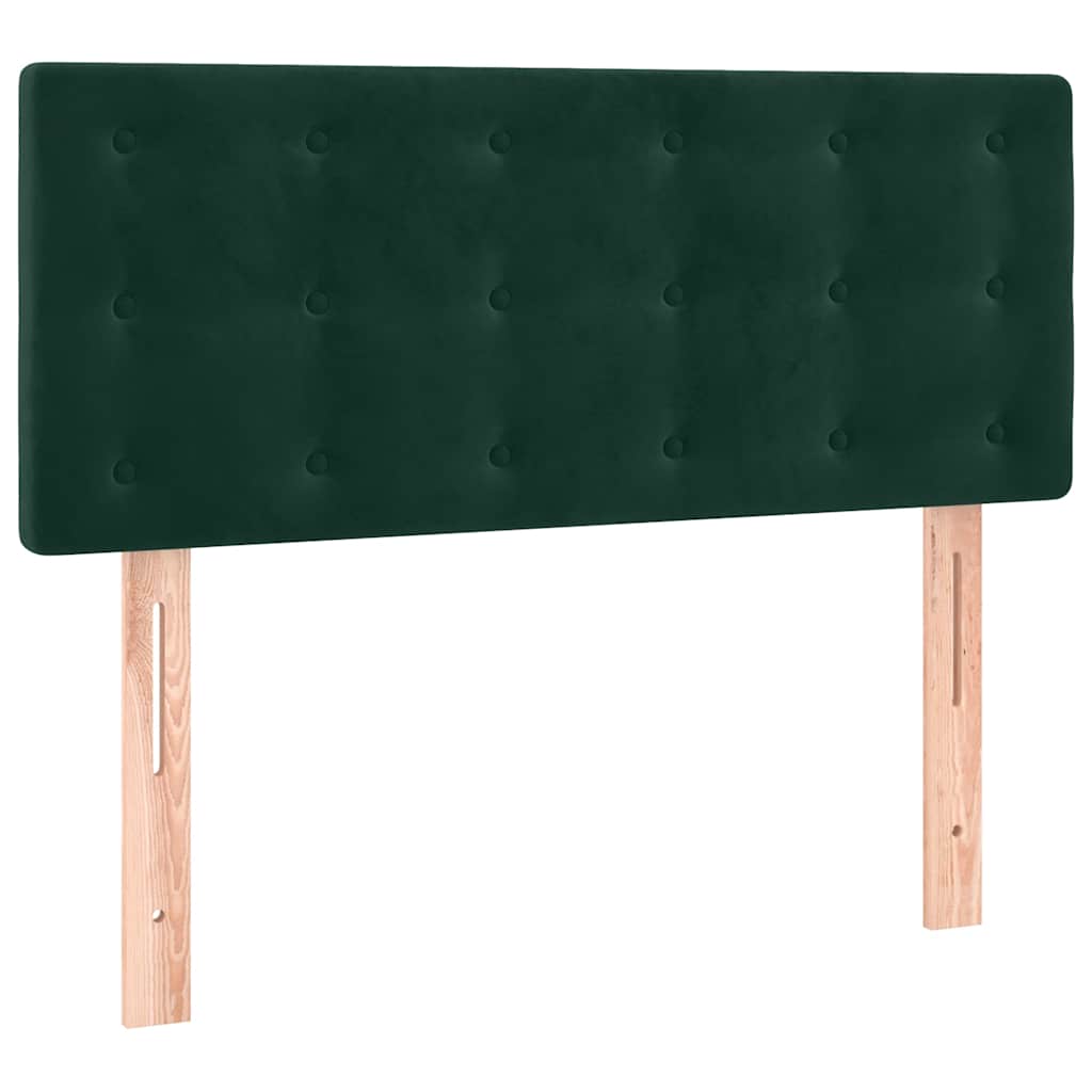 Boxspringbett mit Matratze Dunkelgrün 80x200 cm Samt