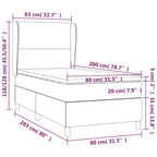 Boxspringbett mit Matratze Hellgrau 80x200 cm Stoff