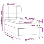 Boxspringbett mit Matratze Hellgrau 80x200 cm Stoff